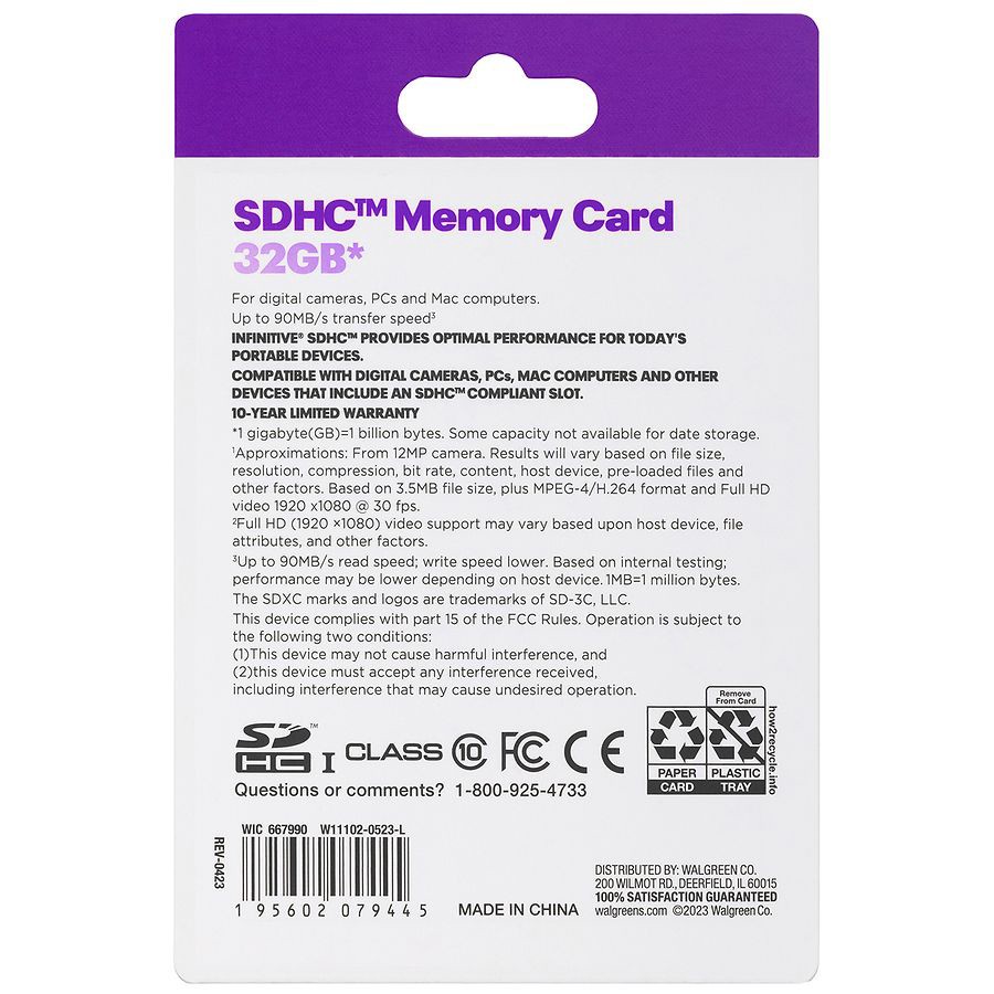 slide 2 of 2, Infinitive SDHC Memory Card 32 GB, 1 ct