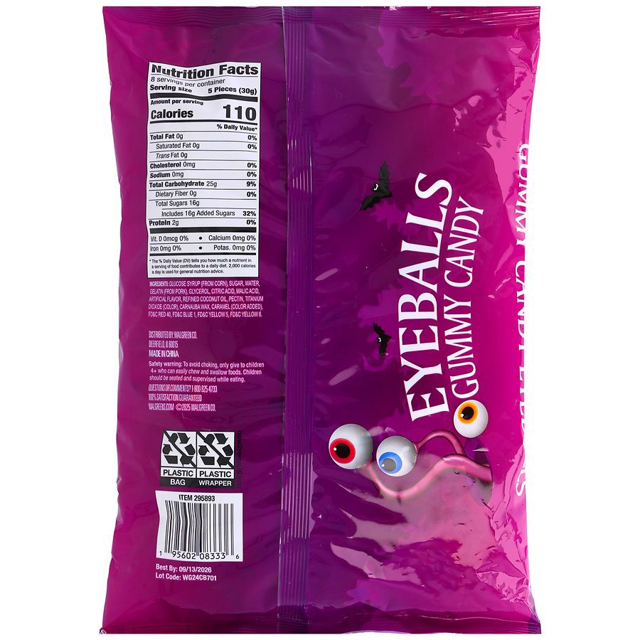 slide 5 of 5, Nice! Gummy Eyeballs Halloween Candy Bag, 8.47 oz