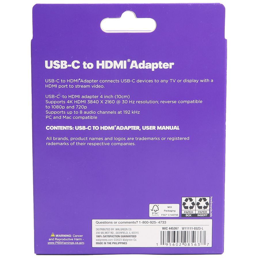 slide 2 of 3, Infinitive USB-C to HDMI Adapter, 1 ct