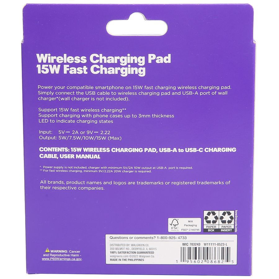slide 4 of 4, Infinitive Wireless Charging Pad 15W Fast Charging, 1 ct