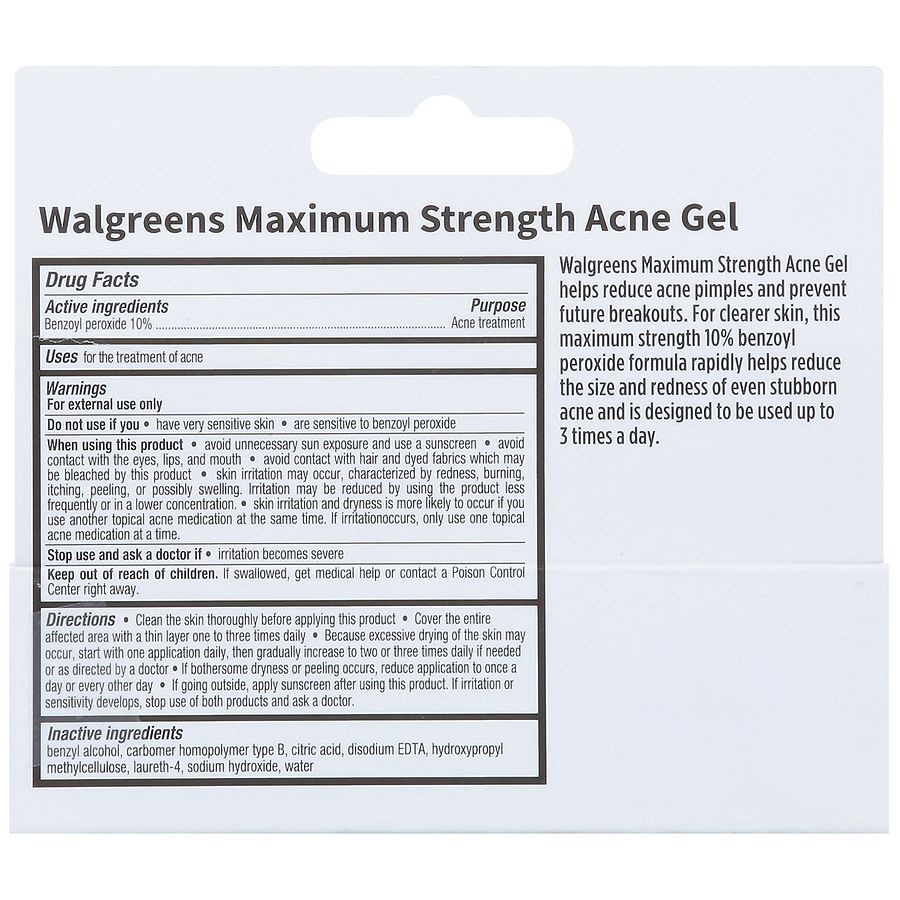 slide 2 of 5, Walgreens Maximum Strength Acne Gel, 1 oz