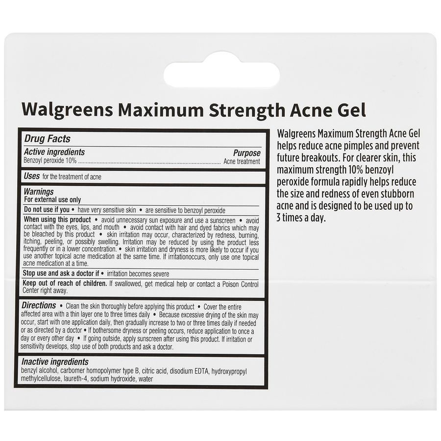 slide 4 of 5, Walgreens Maximum Strength Acne Gel, 1 oz