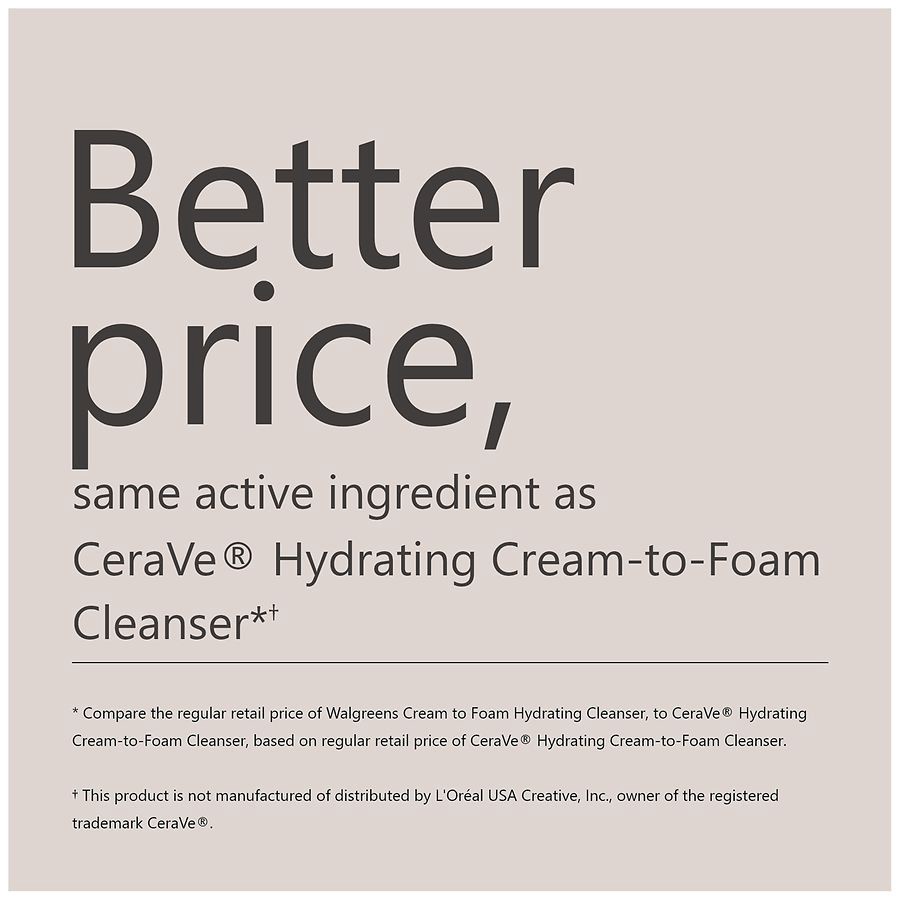 slide 5 of 5, Walgreens Cream to Foam Hydrating Cleanser, 16 fl oz