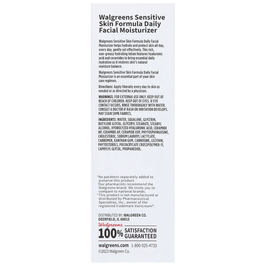 slide 2 of 5, Walgreens Sensitive Skin Formula Daily Facial Moisturizer, 3 fl oz