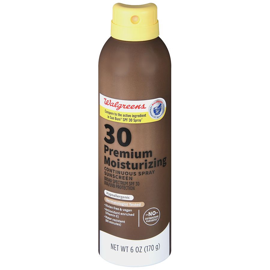 slide 5 of 5, Walgreens 30 Premium Moisturizing Continuous Spray Sunscreen, 6 oz