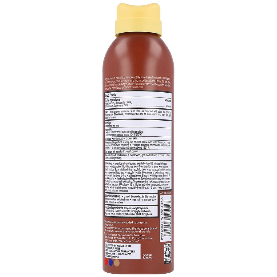 slide 2 of 5, Walgreens 50 Premium Moisturizing Continuous Spray Sunscreen, 6 oz