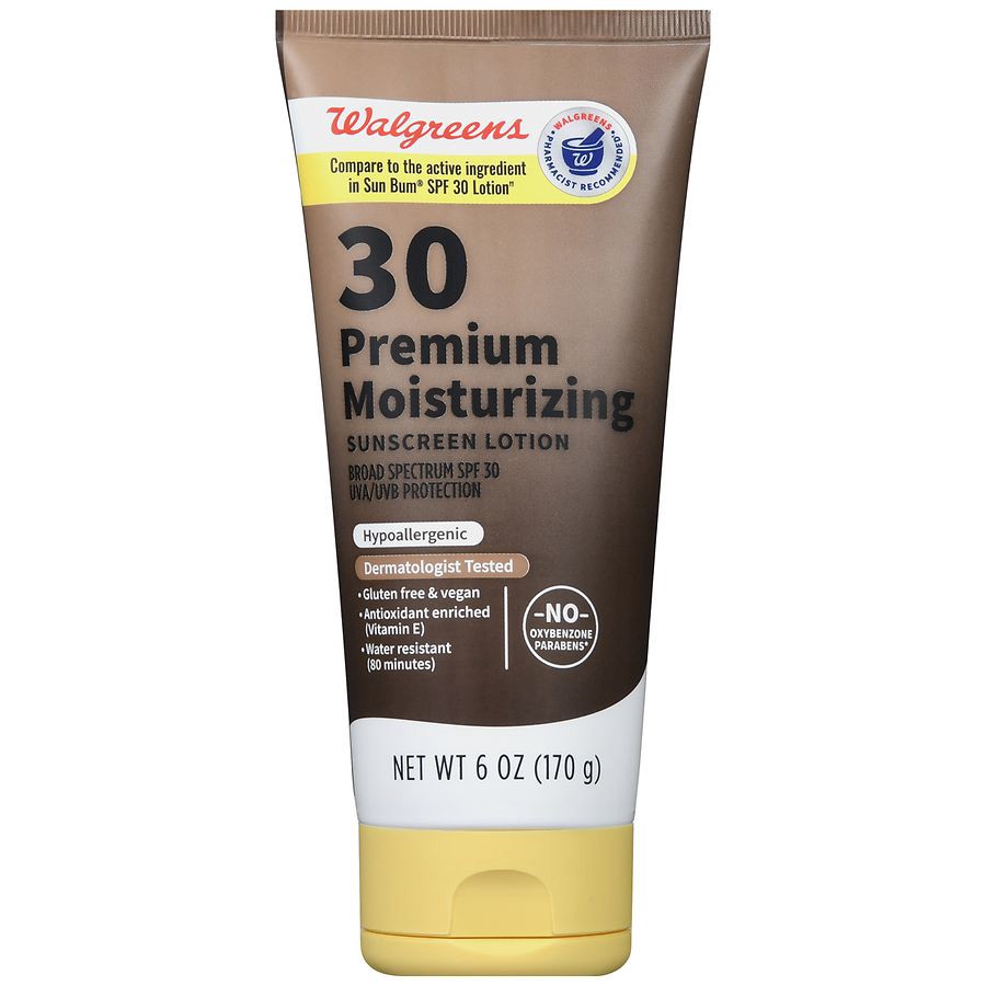 slide 3 of 5, Walgreens 30 Premium Moisturizing Sunscreen Lotion, 6 oz