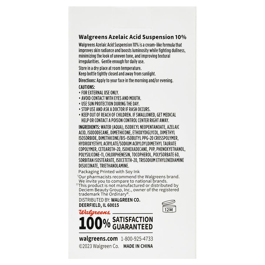 slide 2 of 4, Walgreens Azelaic Acid Suspension 10%, 1 fl oz