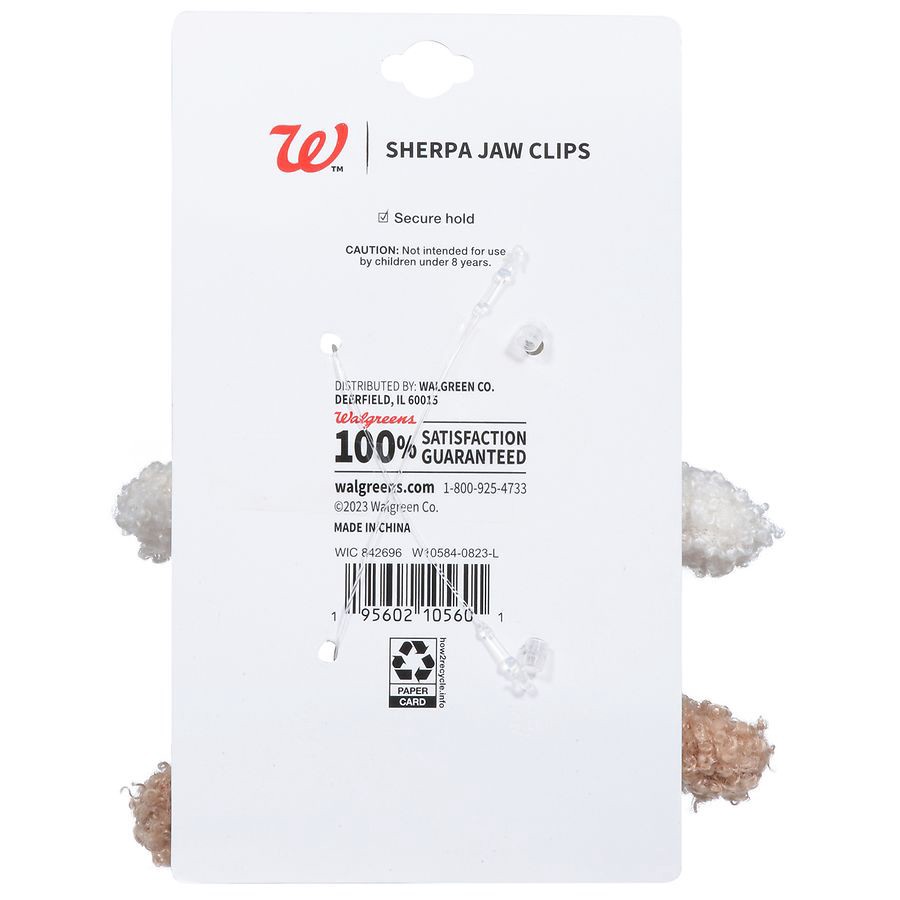 slide 2 of 2, Walgreens Sherpa Jaw Clips, 2 ct