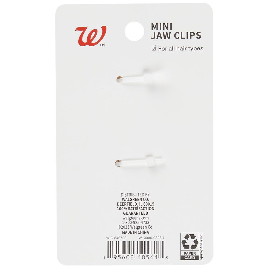 slide 2 of 3, Walgreens Mini Jaw Clips, Pearl, 2 ct