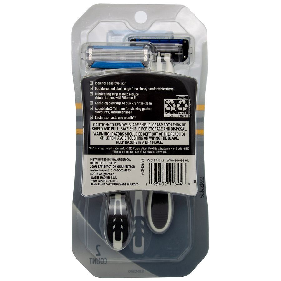 slide 2 of 2, Walgreens Men's 5 Blade Disposable Razors, 2 ct