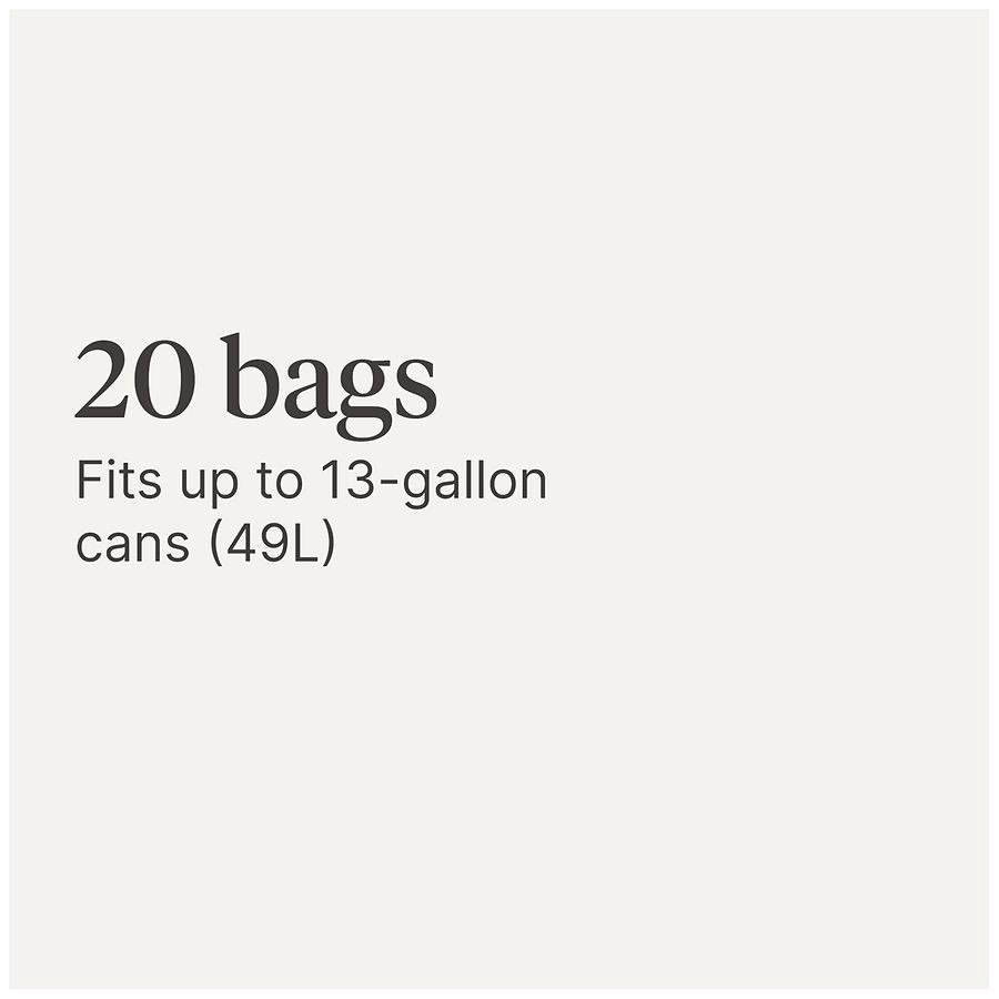 slide 2 of 5, Walgreens Drawstring Tall Kitchen Bags White, 13 gal 20 ct