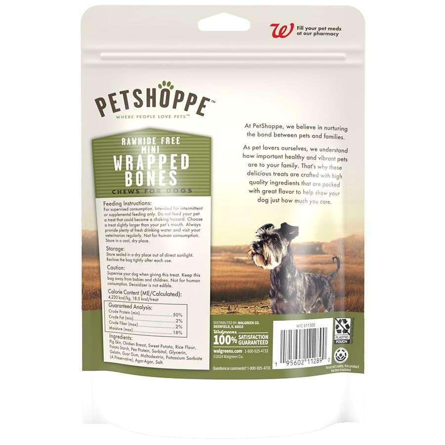 slide 3 of 4, PetShoppe Premium Mini Wrapped Bones Chicken, Pork Skin, Vegetables, 7 ct