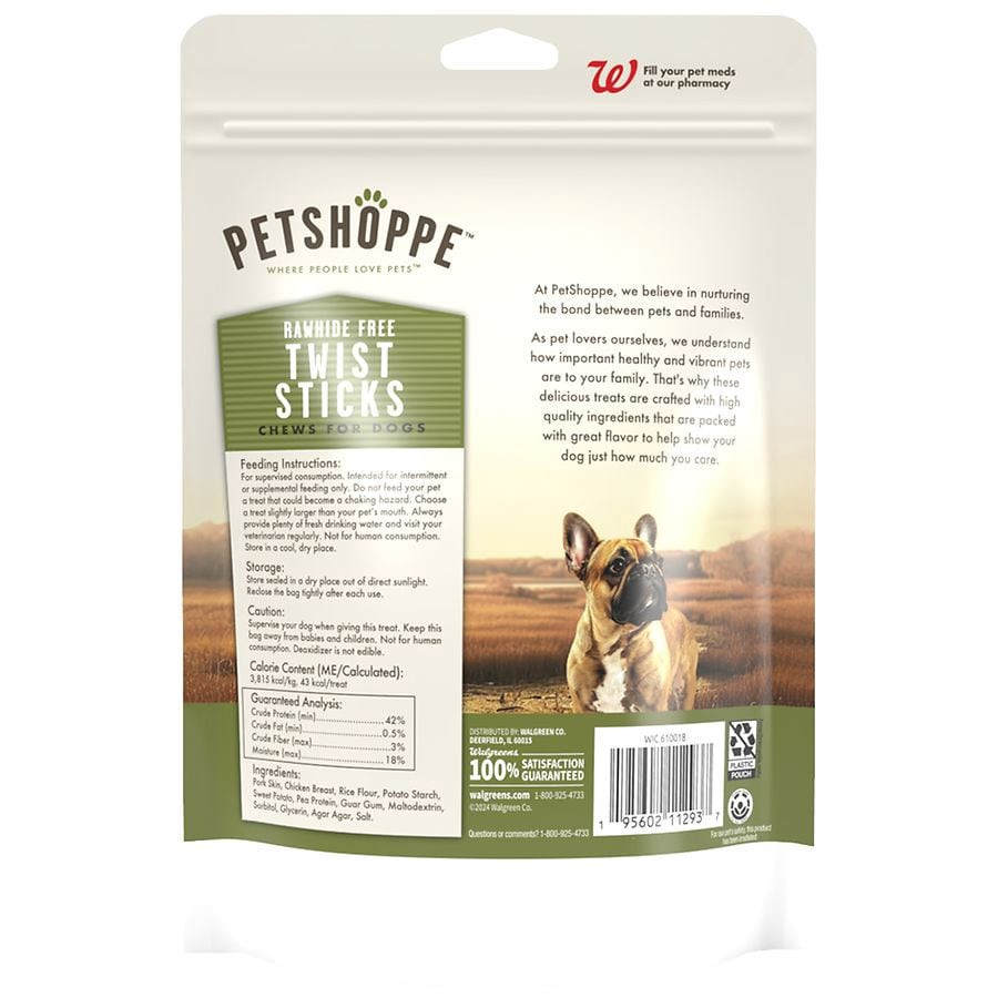 slide 4 of 4, PetShoppe Premium Twist Sticks Chicken, Pork Skin, Vegetables, 10 ct