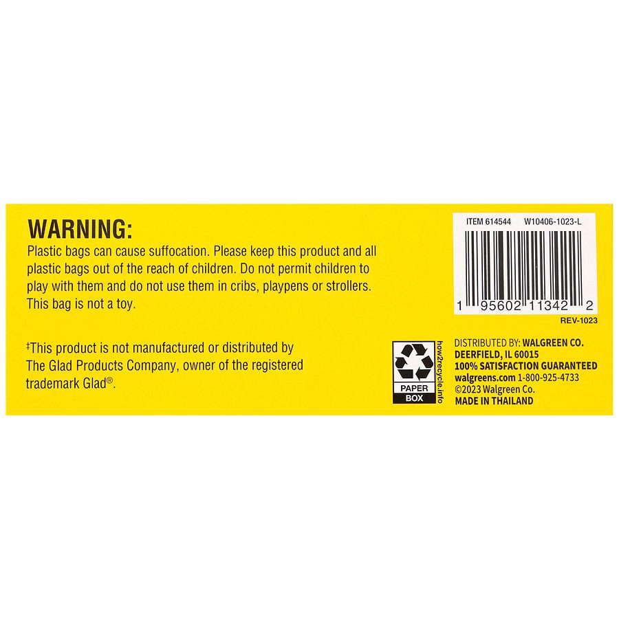 slide 2 of 5, Walgreens Drawstring Tall Kitchen Bags Lavender, White, 13 gal 20 ct