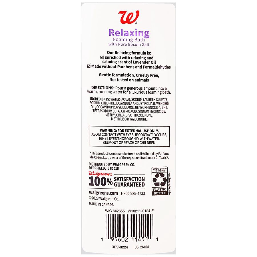slide 4 of 4, Walgreens Foaming Bath Lavender, 34 fl oz