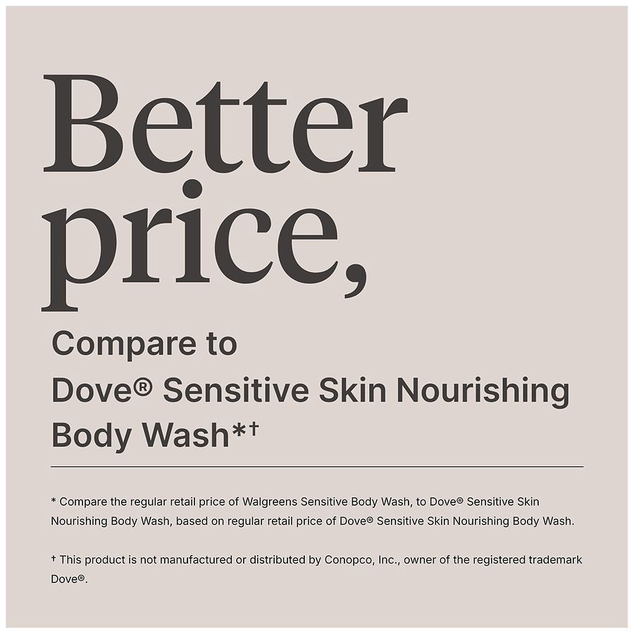 slide 4 of 5, Walgreens Sensitive Body Wash, 22 fl oz