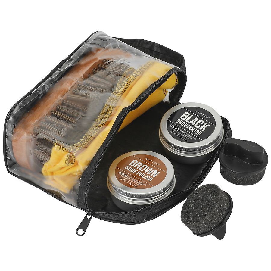 slide 3 of 3, West Loop Travel Shine Kit Black & Brown, 1 ct