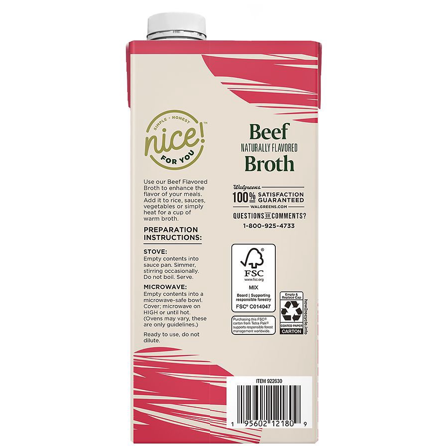 slide 3 of 3, Nice! Broth Beef, 32 fl oz
