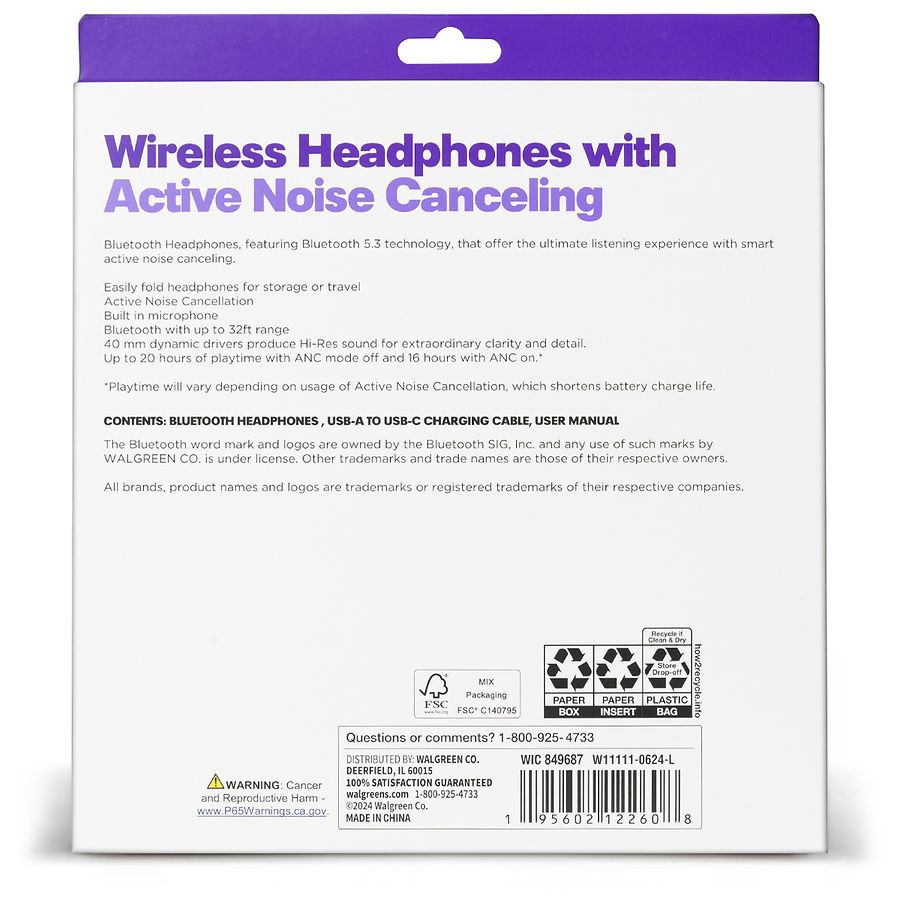 slide 2 of 2, Infinitive Bluetooth Headphones with Active Noise Canceling, 1 ct