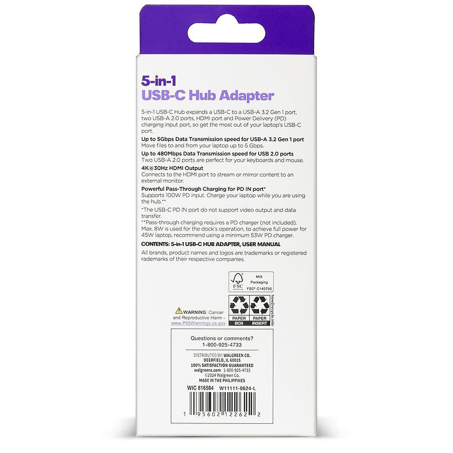 slide 2 of 2, Infinitive 5-in-1 Adapter Hub, 1 ct