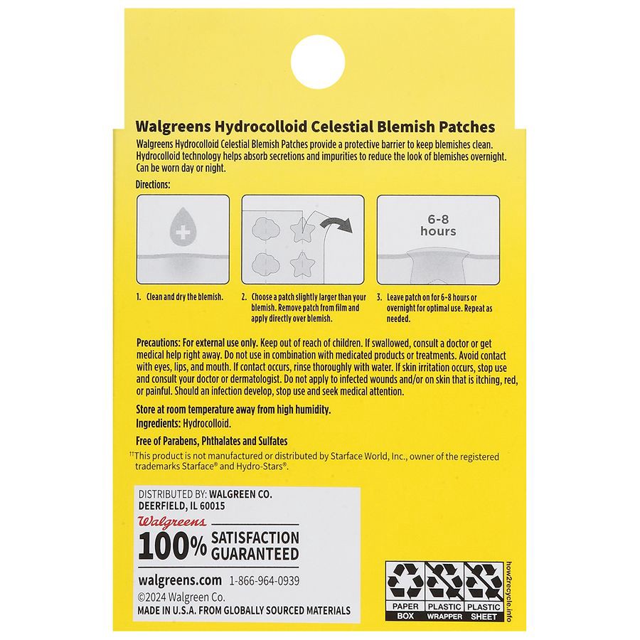 slide 4 of 4, Walgreens Hydrocolloid Celestial Blemish Patches, 32 ct