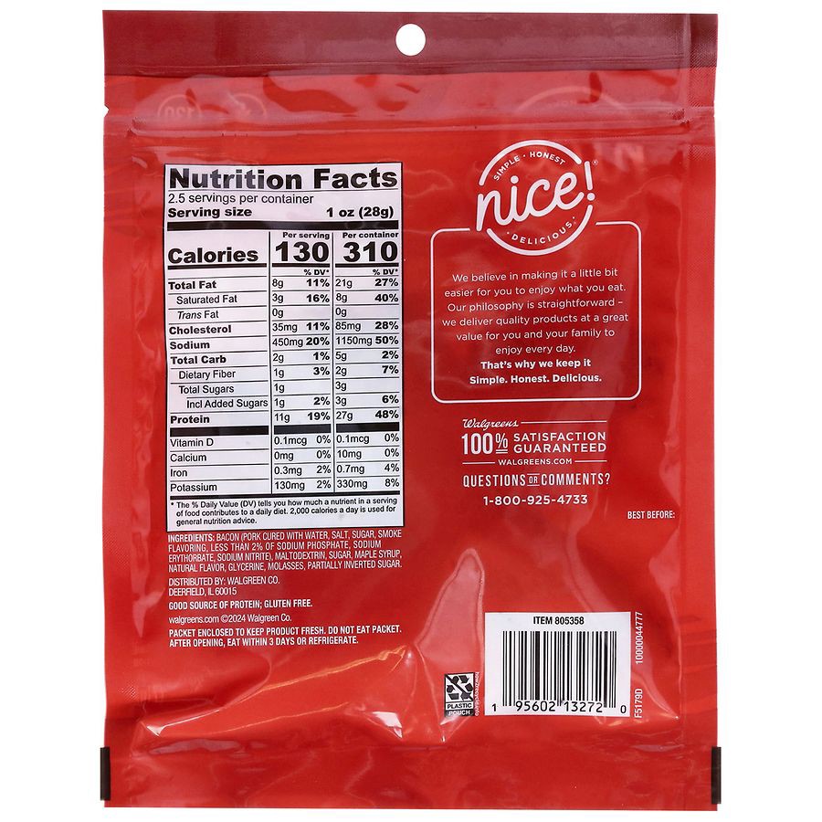 slide 2 of 4, Nice! Premium Bacon Jerky, 2.5 oz
