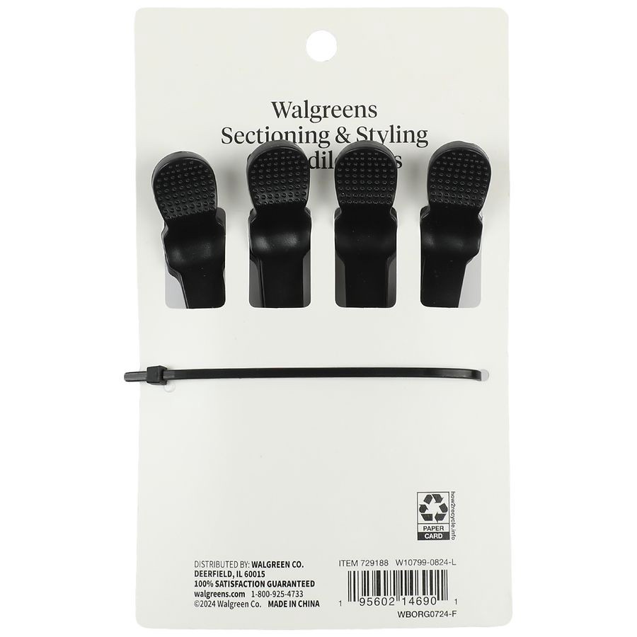 slide 3 of 4, Walgreens Styling & Sectioning Crocodile Clips, 4 ct