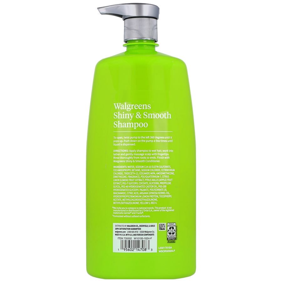 slide 2 of 5, Walgreens Sleek & Shine Shampoo, 33.8 fl oz