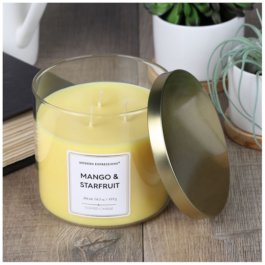 slide 4 of 5, Modern Expressions Scented Candle Mango & Starfruit, 14.5 oz