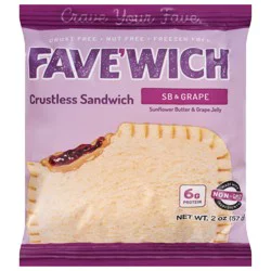 Fave'wich SB & Grape Crustless Sandwich 2 oz