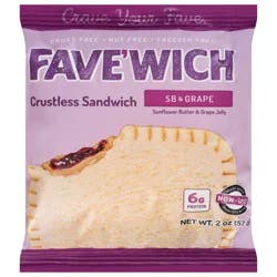 Fave'wich SB & Grape Crustless Sandwich 2 oz