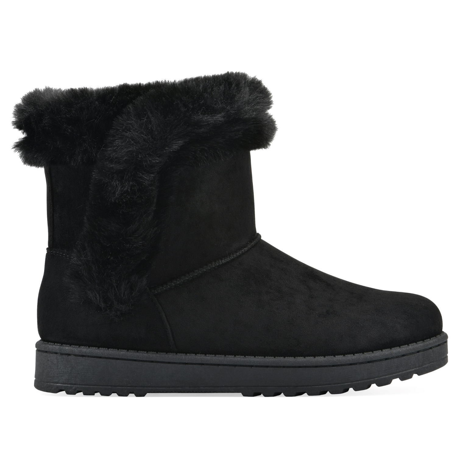 slide 5 of 6, White Mountain Women's Incher Faux Fur Bootie, Black, Size 6, Size 6