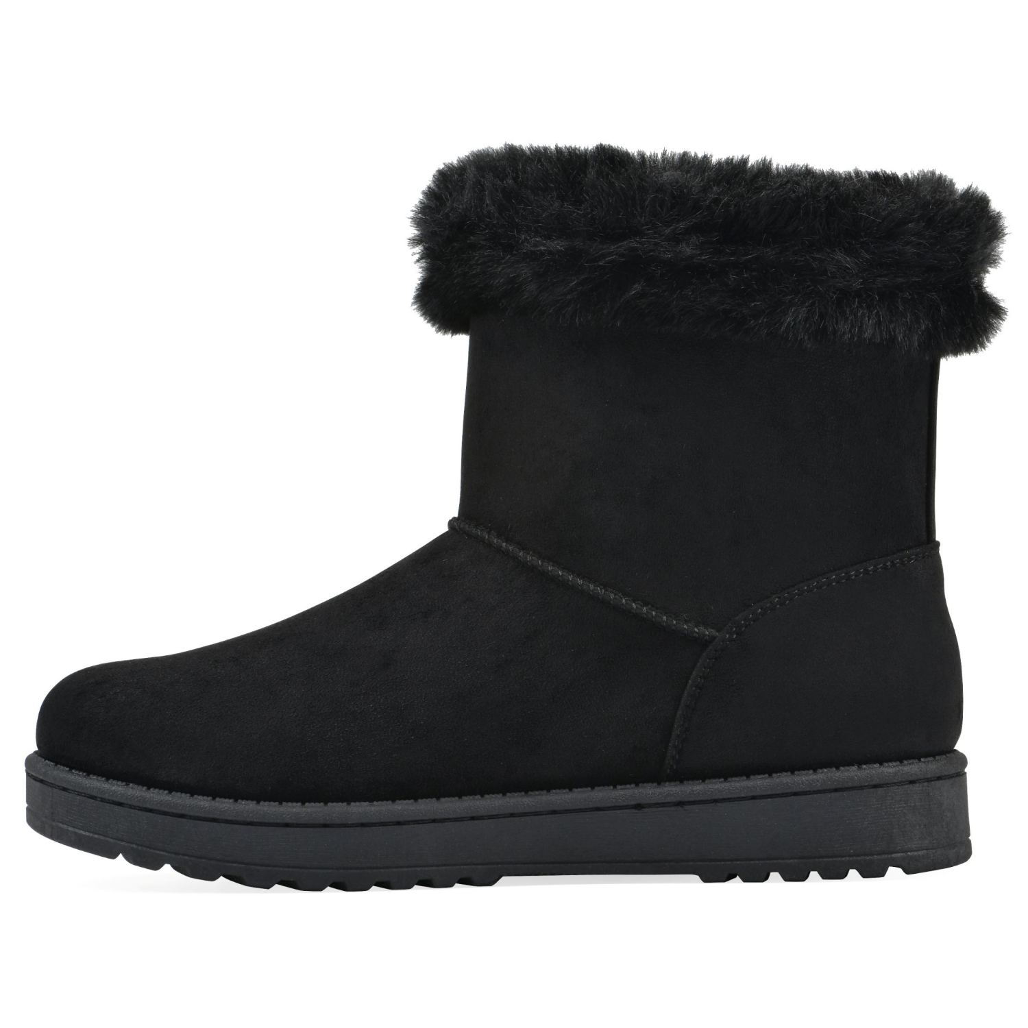 slide 4 of 6, White Mountain Women's Incher Faux Fur Bootie, Black, Size 11, Size 11