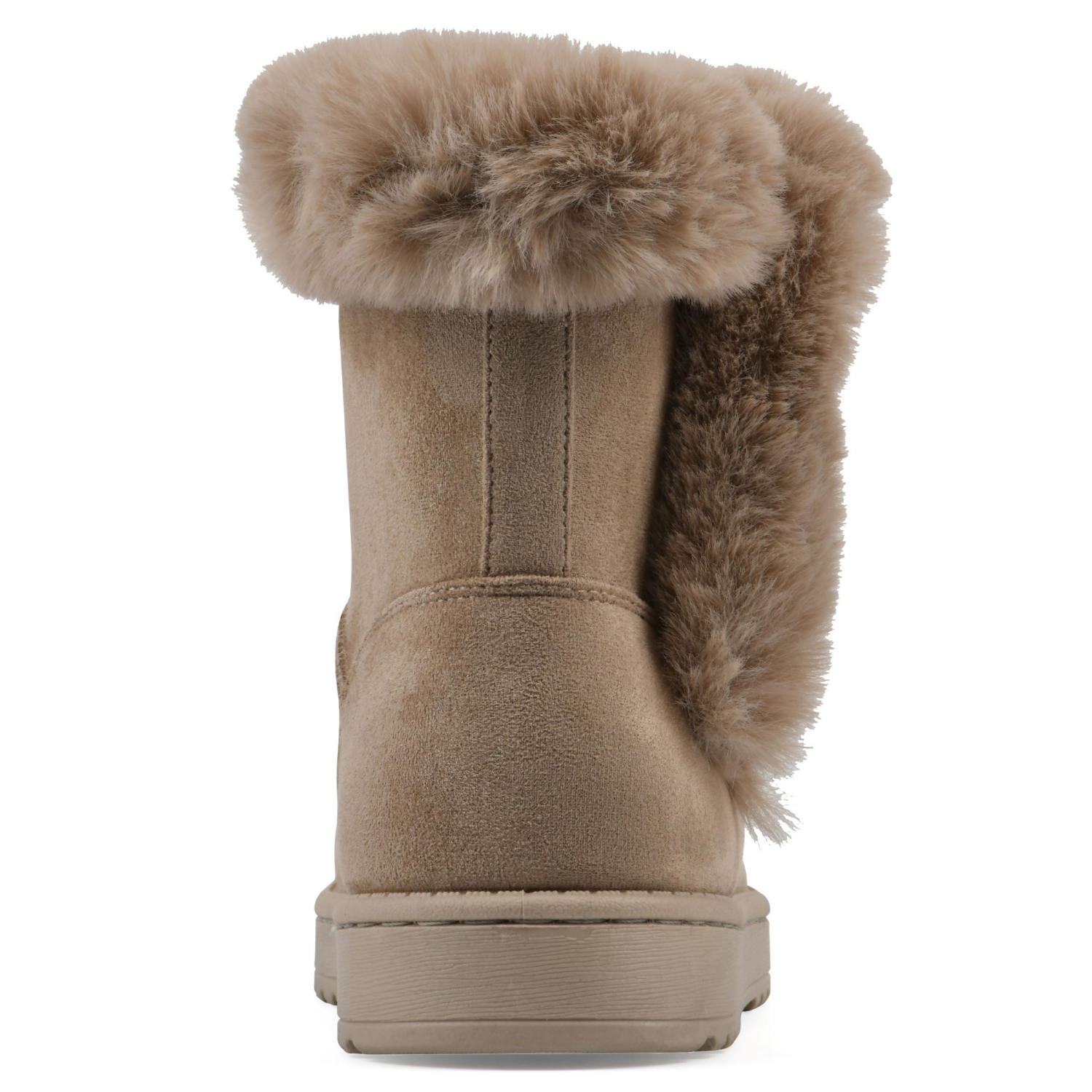 slide 2 of 6, White Mountain Women's Incher Faux Fur Bootie, Dark Beige, Size 7, Size 7