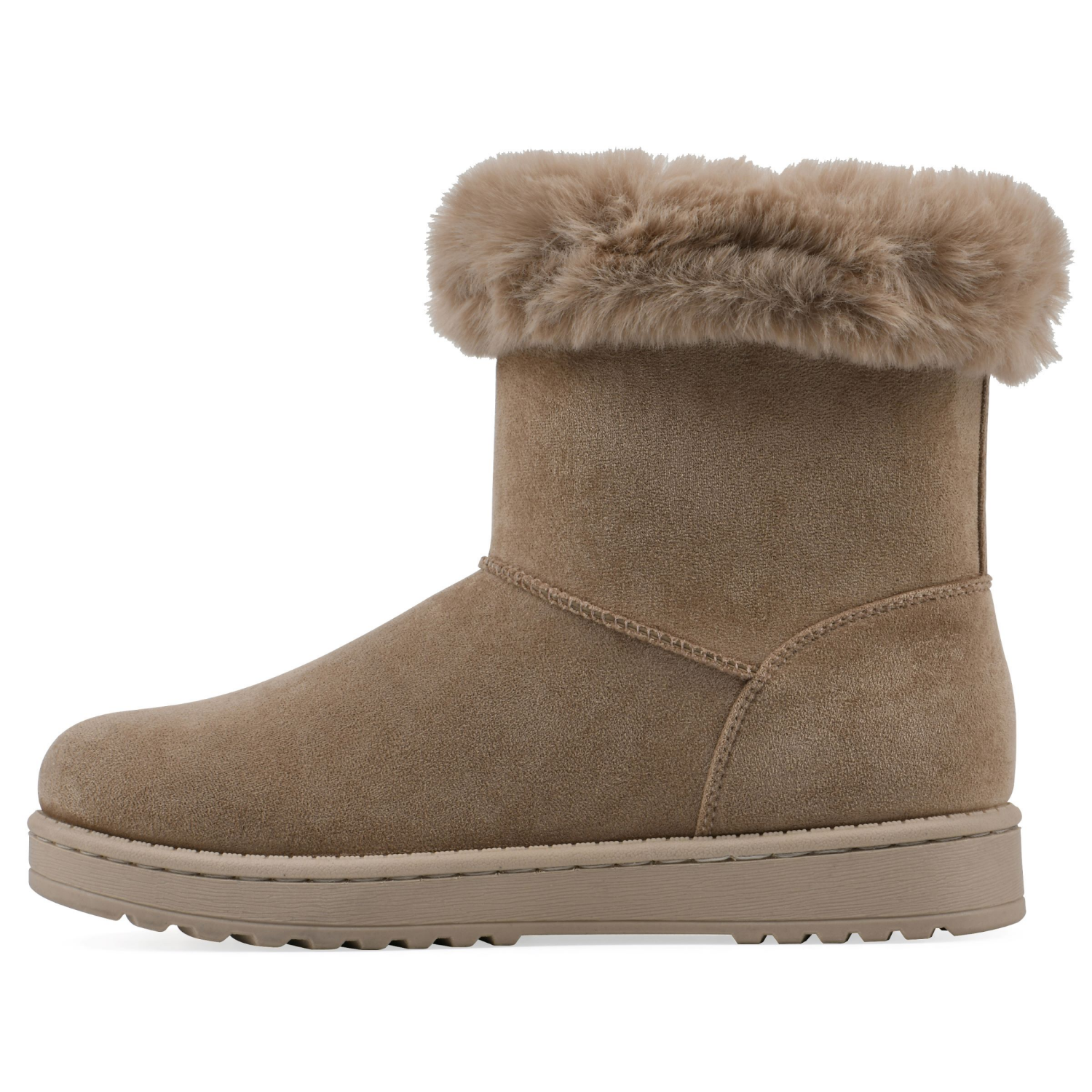 slide 4 of 6, White Mountain Women's Incher Faux Fur Bootie, Dark Beige, Size 7, Size 7