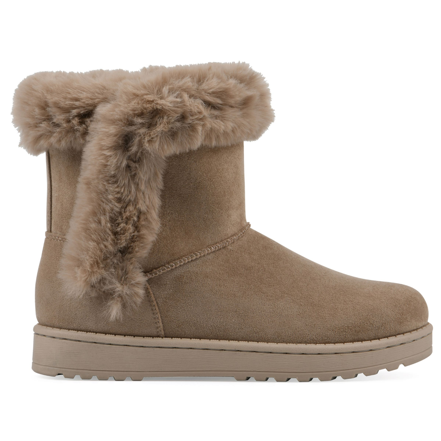 slide 5 of 6, White Mountain Women's Incher Faux Fur Bootie, Dark Beige, Size 7, Size 7