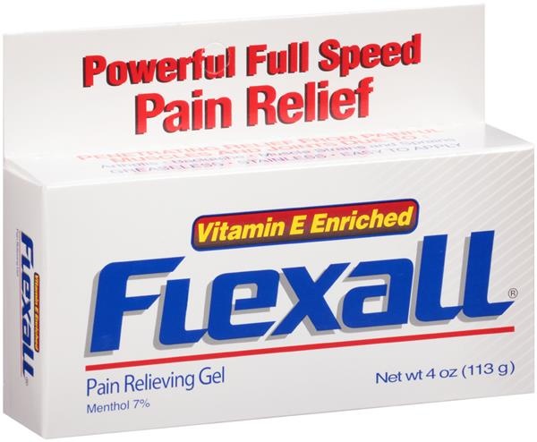 slide 1 of 1, Flexall Vitamin E Enriched Pain Relieving Gel, 4 oz