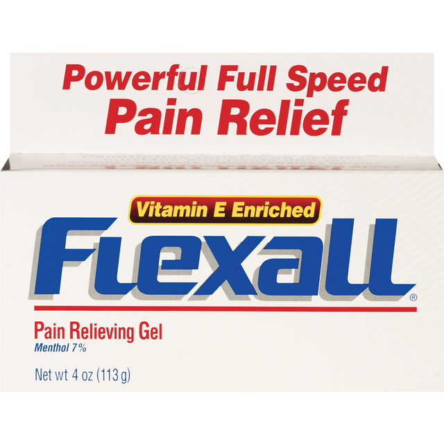 slide 1 of 1, Flexall Vitamin E Enriched Pain Relieving Gel, 4 oz