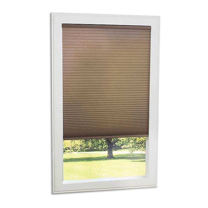 slide 4 of 7, ECO HOMELight Filtering Cordless Cellular Shade - Latte, 59 in x 48 in