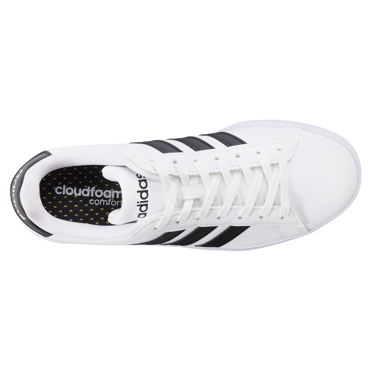 slide 2 of 4, Adidas Men's Grand Court 2.0 Tennis Shoes, White, Black, Size 11, Size 11