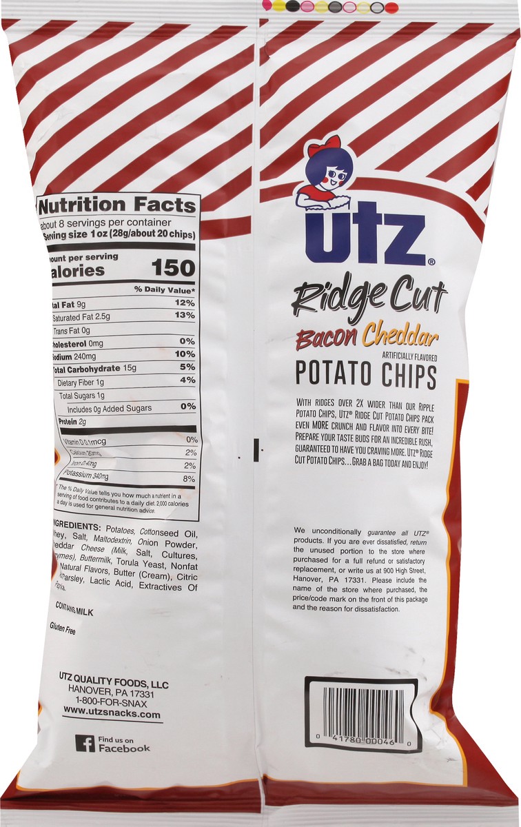 slide 4 of 9, Utz Ridge Cut Hungry Size Bacon Cheddar Potato Chips 7.5 oz, 7.5 oz