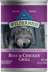 Blue Buffalo Wilderness High Protein, Natural Adult Wet Dog Food, Beef & Chicken Grill 12.5-oz Can