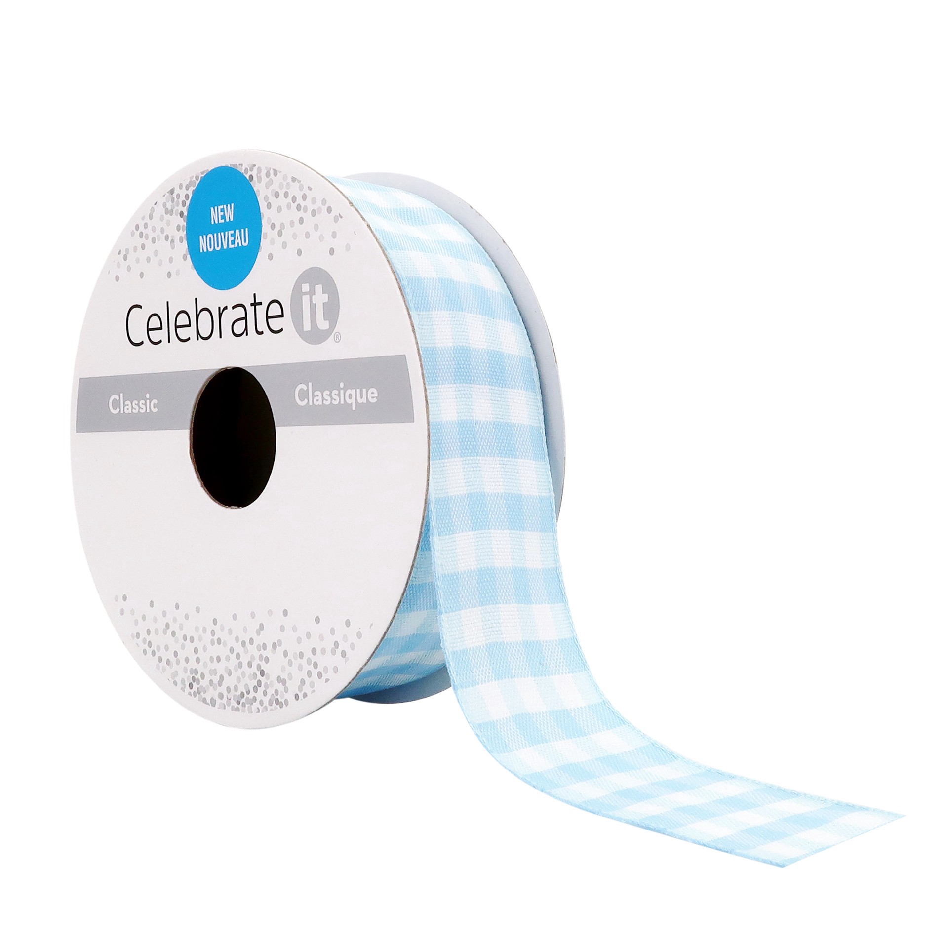 slide 3 of 4, 7/8" X 5yd. Gingham Ribbon By Celebrate It, 7/8 in x 5 yd