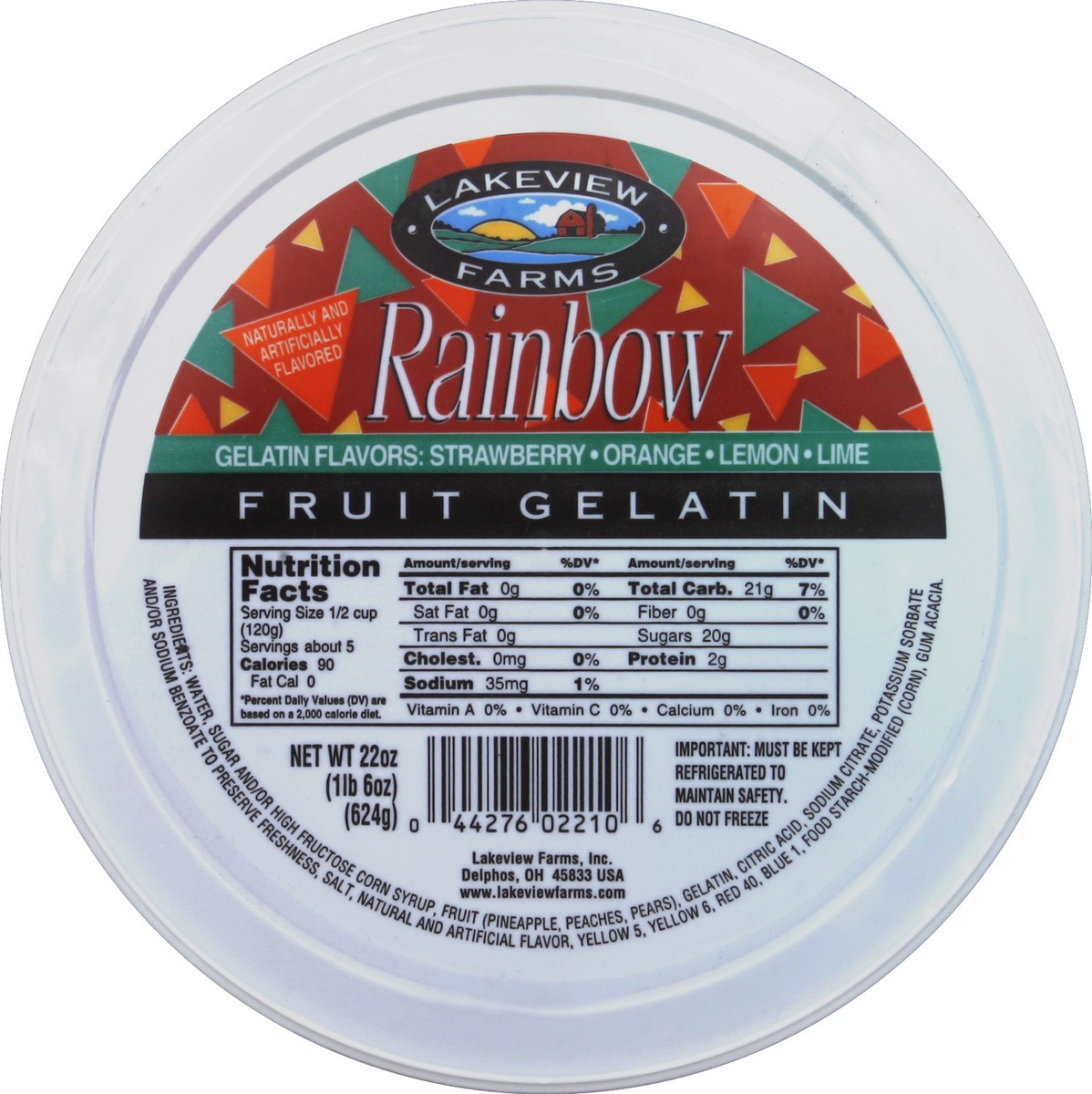 slide 1 of 3, Lakeview Farms Winky Rainbow Fruit Gelatin, 22 oz