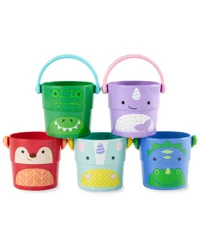 Skiphop Zoo Stack & Pour Buckets Baby Bath Toy Multi NS