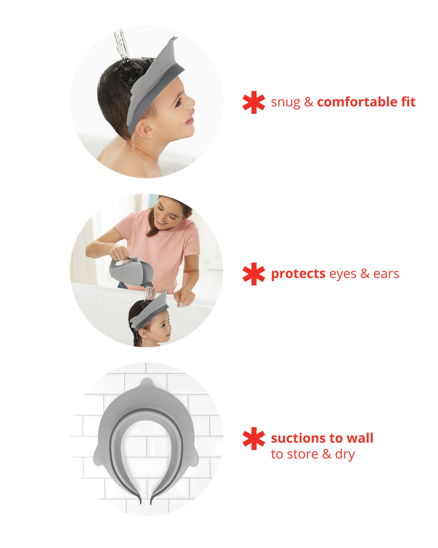 slide 3 of 3, Skip Hop Moby Bath Visor- Grey, 1 ct