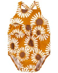 Carters Baby Sunflower Bubble Romper Gold NB