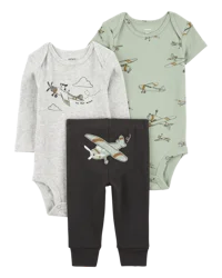 Carters Baby 3-Piece Airplane Little Outfit Set Multi NB