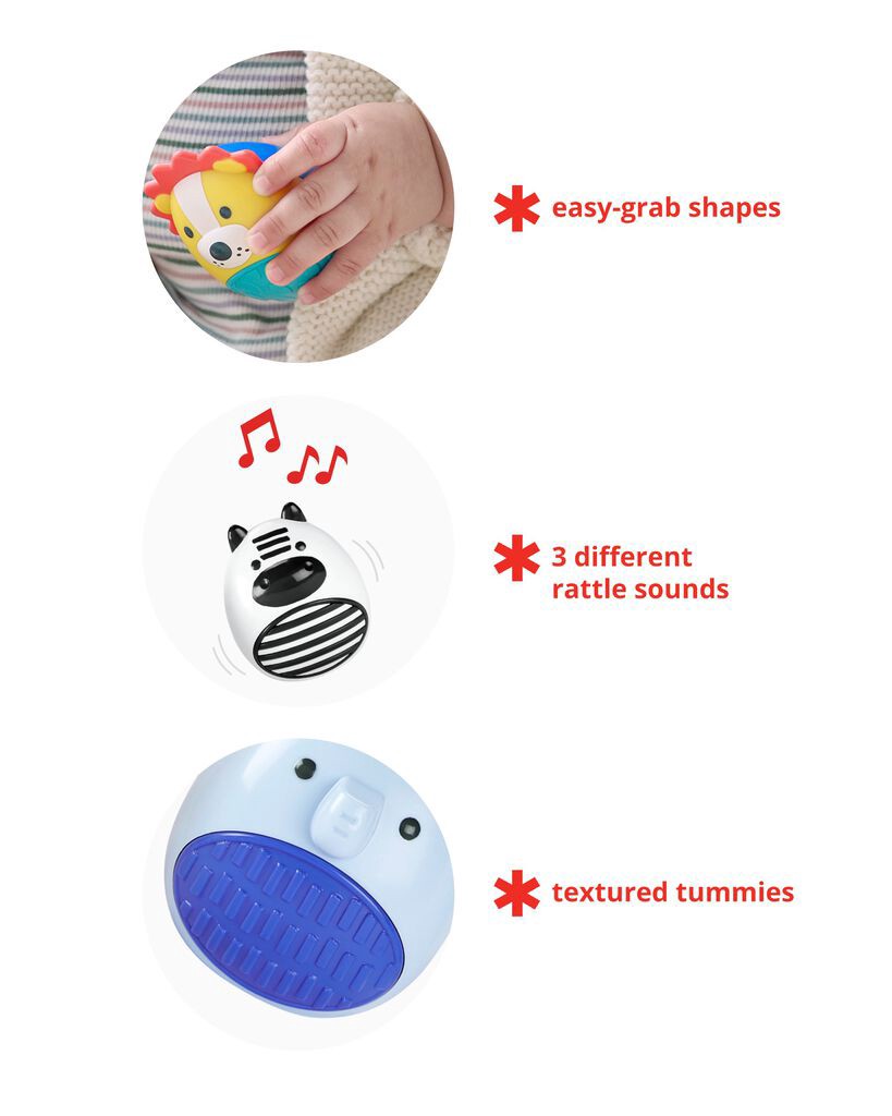 slide 3 of 5, Skiphop Jungle Beats Baby Egg Shaker Set of 3 Multi NS, 1 ct